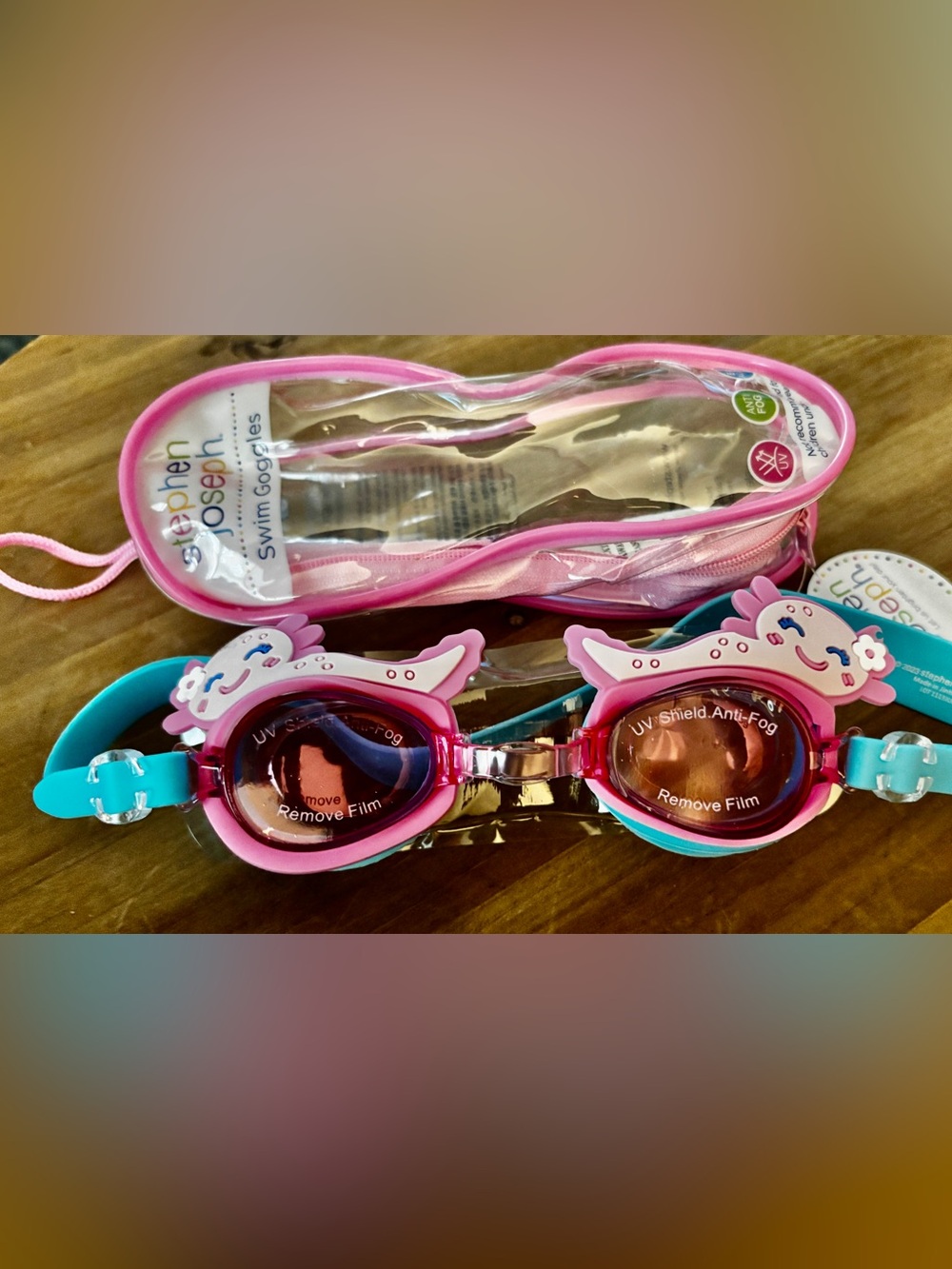 Stephen Joseph Axolotl Adjustable Swim Goggles - UV Protection